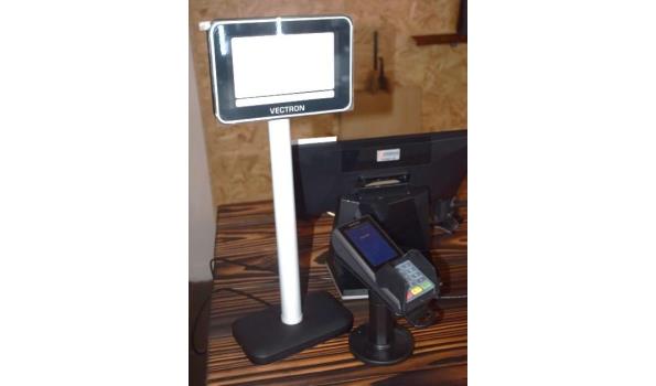 Touchscreen kassasysteem VECTRON plus scanapparaat, ticketprinter HENDRICKX, kassalade METAPACE